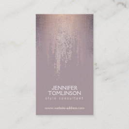 Tarjeta De Visita Elegante Rubor Confetti Rain Pattern Mauve