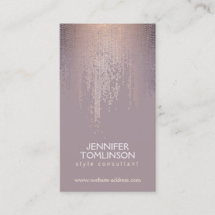Tarjeta De Visita Elegante Rubor Confetti Rain Pattern Mauve