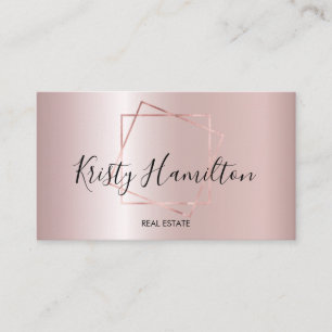 Tarjeta De Visita Elegante Rubor & Navy Profesional Inmobiliario