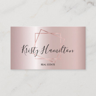 Tarjeta De Visita Elegante Rubor & Navy Profesional Inmobiliario