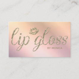 Tarjeta De Visita Elegante Rubor Peachy Pink Lip Gloss