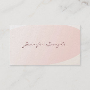 Tarjeta De Visita Elegante Rubor Pink Calligraphy Plain Trendy Luxur