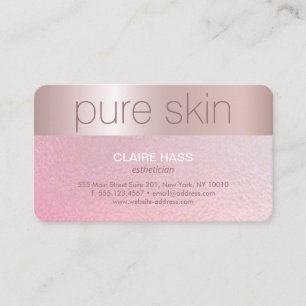Tarjeta De Visita Elegante Rubor Pink Gold Esthetician Spa Business