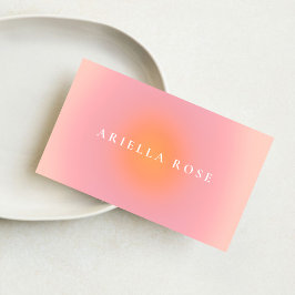 Tarjeta De Visita Elegante Rubor Pink Ombre Clean Profesional