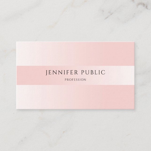 Tarjeta De Visita Elegante Rubor Pink Professional Moderno (Anverso)