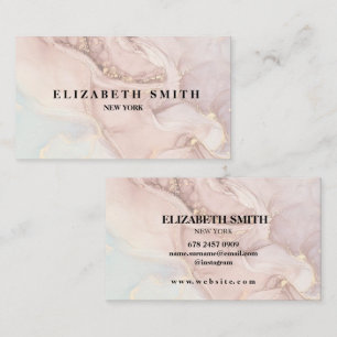 Tarjeta De Visita Elegante Rubor pInk Rose oro Marble Textura