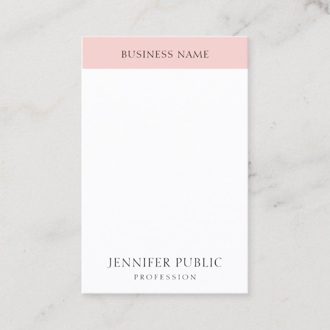 Tarjeta De Visita Elegante Rubor Pink Simple Template Trendy Modern (Anverso)