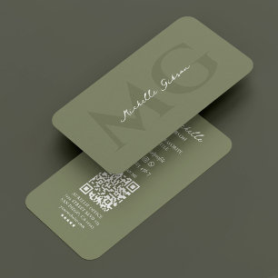 Tarjeta De Visita Elegante Sage de marketing profesional mínimo