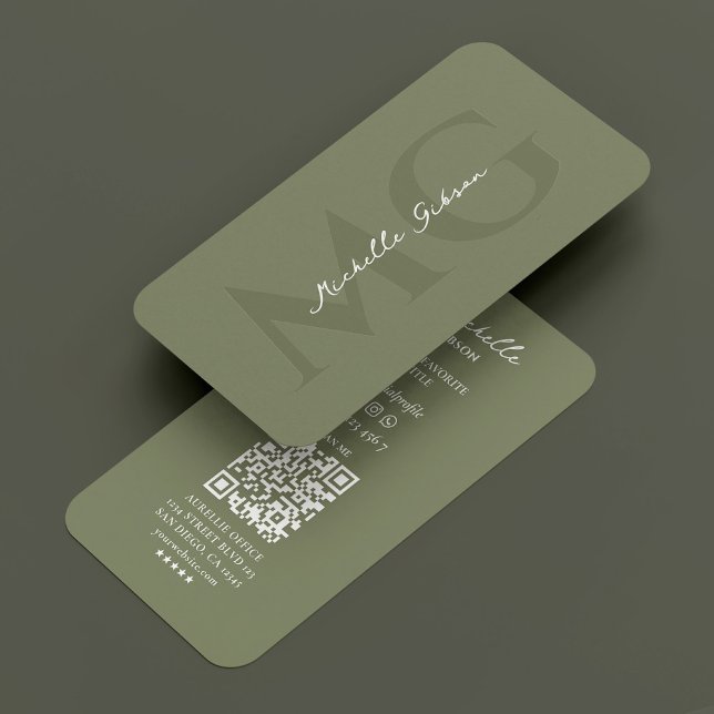Tarjeta De Visita Elegante Sage de marketing profesional mínimo (Elegant Minimal Professional Marketing Sage Business Card
)