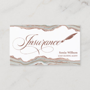 Tarjeta De Visita Elegante Sage Green Professional Insurance Agent