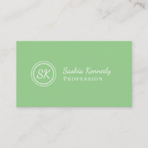 Elegante Sage Green Script Monograma profesional