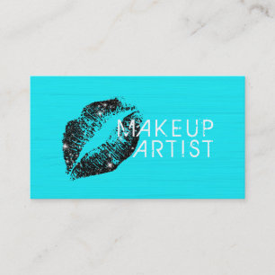 Tarjeta De Visita Elegante Salón de Artistas de Maquillaje de Labios