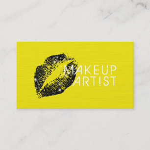 Tarjeta De Visita Elegante Salón de Artistas de Maquillaje de Labios