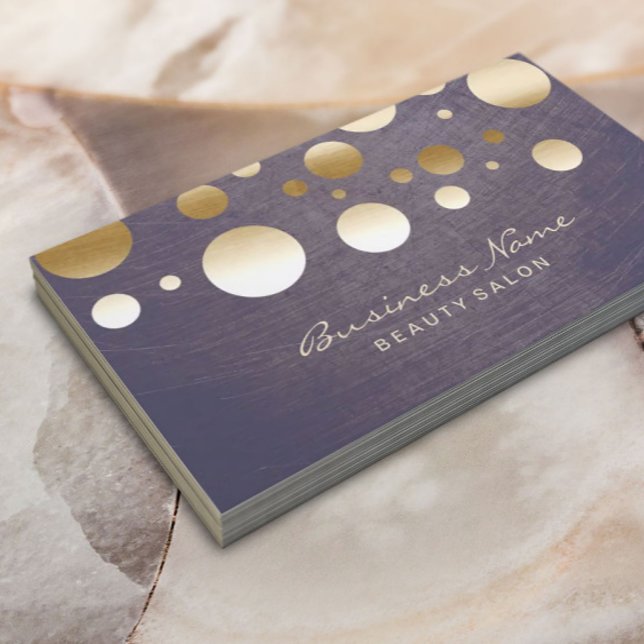 Tarjeta De Visita Elegante Salón De Belleza De Confetti De Oro (Subido por el creador)