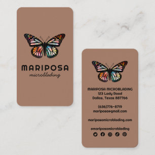 Tarjeta De Visita Elegante salón de belleza monarca mariposa estetic