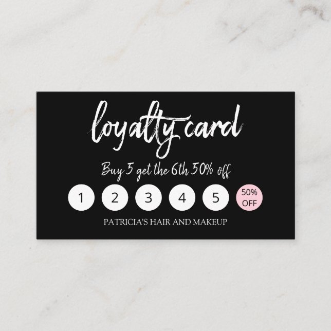Tarjeta De Visita Elegante salón de belleza para artistas de maquill (Anverso)