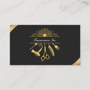 Tarjeta De Visita Elegante Salón De Lujo De Cabello De Oro Branding