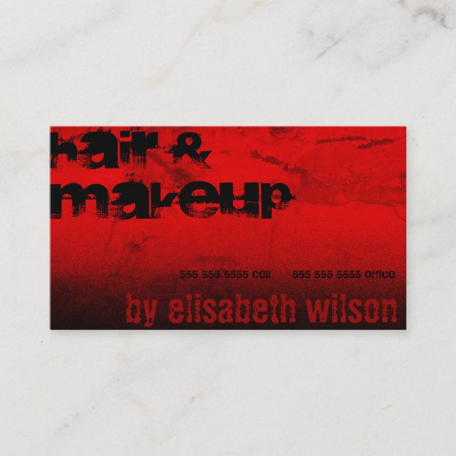 Tarjeta De Visita Elegante salón de maquillaje con estilo de pelo co (Anverso)