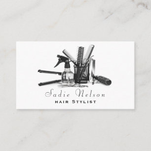 Tarjeta De Visita Elegante salón de moda Herramientas Belleza