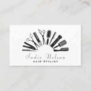 Tarjeta De Visita Elegante salón de moda Herramientas Belleza