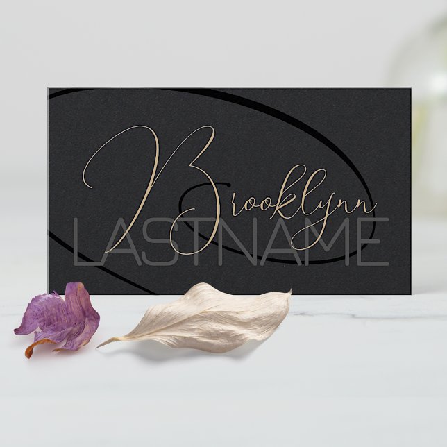 Tarjeta De Visita Elegante salón de pelo de caligrafía moderna (Subido por el creador)
