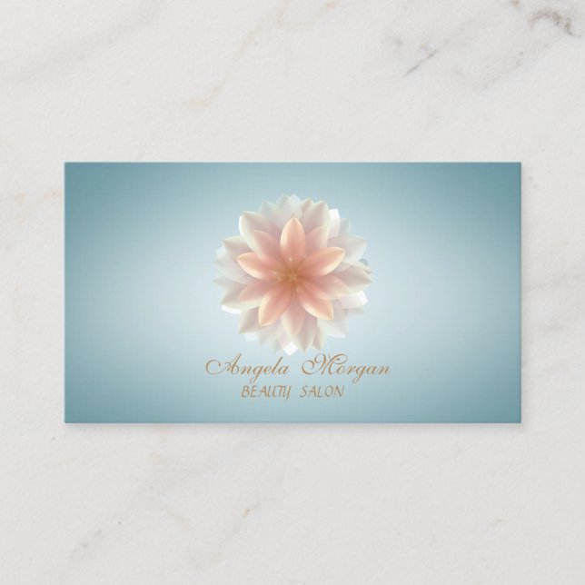 Tarjeta De Visita Elegante Salón Profesional de Moda Lotus Beauty (Anverso)