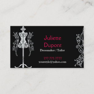 Tarjeta De Visita Elegante sastre negro