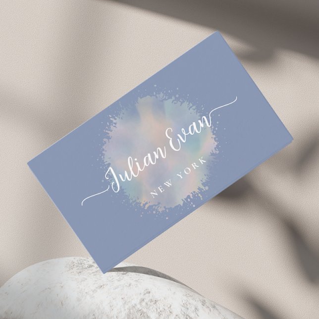 Tarjeta De Visita Elegante Script Dandelion Blue Healthcare (Subido por el creador)