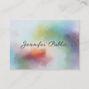 Tarjeta De Visita Elegante Script Moderno Colorful Abstract Template