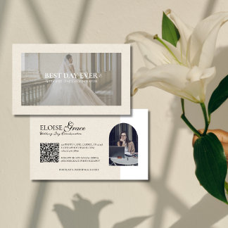Tarjeta De Visita Elegante Script Photo Professional Coordinador