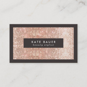Tarjeta De Visita Elegante secuencia de cobre falsa Belleza y moda
