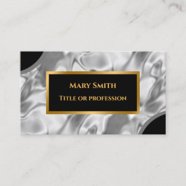 Tarjeta De Visita Elegante seda de oro plateado