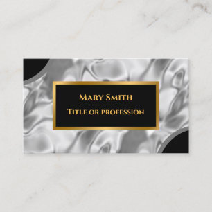 Tarjeta De Visita Elegante seda de oro plateado