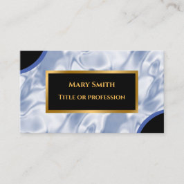 Tarjeta De Visita Elegante seda dorada azul