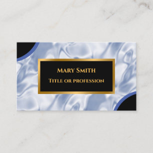 Tarjeta De Visita Elegante seda dorada azul