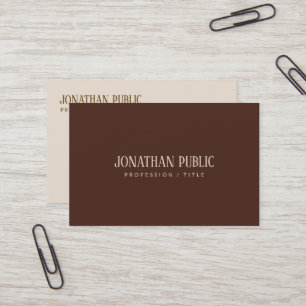 Tarjeta De Visita Elegante seda marrón y beige de lujo profesional