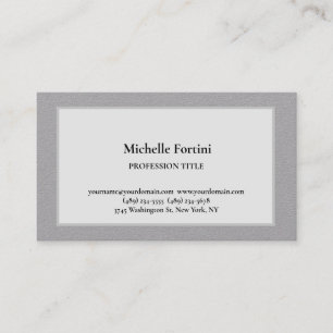 Tarjeta De Visita Elegante seda premium llano gris Minimalista simpl