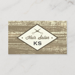 Tarjeta De Visita Elegante Sello de Salón de Pelo Rústico
