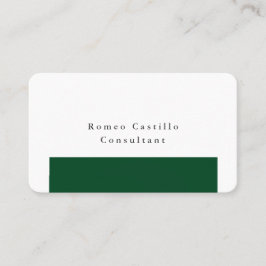 Tarjeta De Visita Elegante Selva Verde Verde Selva Diseño Minimalist