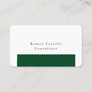 Tarjeta De Visita Elegante Selva Verde Verde Selva Diseño Minimalist