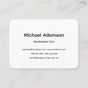 Tarjeta De Visita Elegante sencillo blanco negro Minimalista