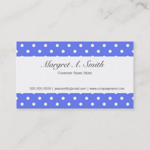 Tarjeta De Visita Elegante, sencillo, polka azul y blanco fresco
