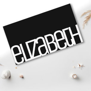 Tarjeta De Visita Elegante, sencillo, sencillo, blanco y negro Minim