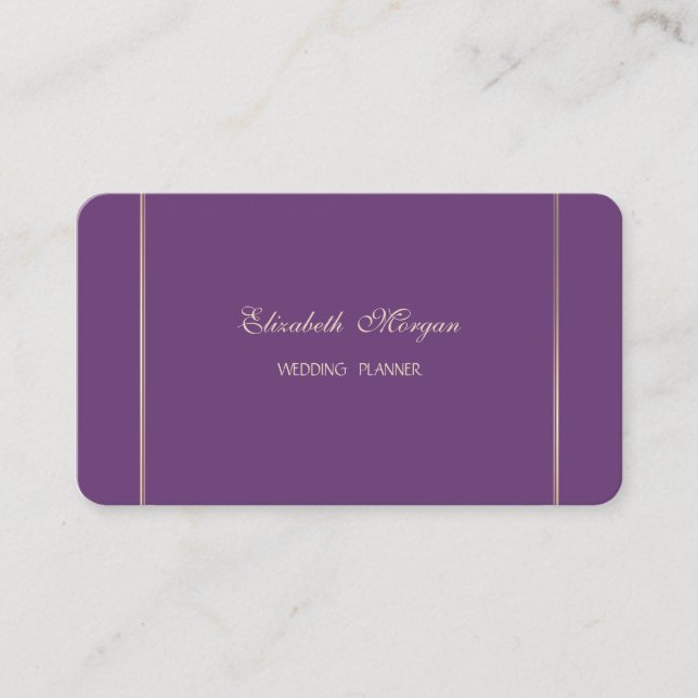Tarjeta De Visita Elegante, sencillo y elegante, morado moderno (Anverso)