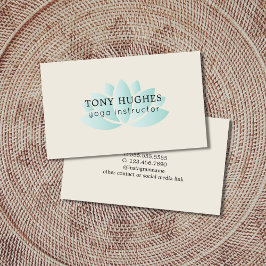 Tarjeta De Visita Elegante Sencillo Yoga del Yoga del Loto Turquesa 