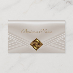 Tarjeta De Visita Elegante Sepia Beige Amber Jewel