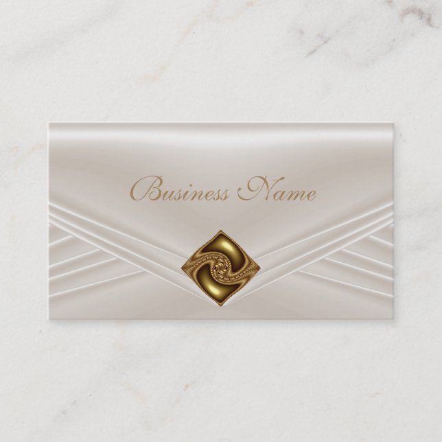 Tarjeta De Visita Elegante Sepia Beige Amber Jewel (Anverso)