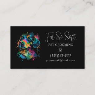 Tarjeta De Visita Elegante servicio de Grooming Mascota de Perros