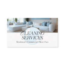 Elegante servicio de limpieza moderno azul blanco