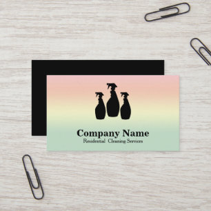 Tarjeta De Visita Elegante Servicio de Limpieza Purpurina Acuarela B
